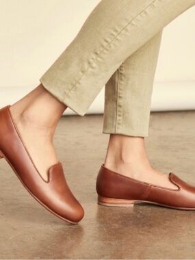 Nisolo Women's Leather Slip-On Loafer in Brandy 8.5